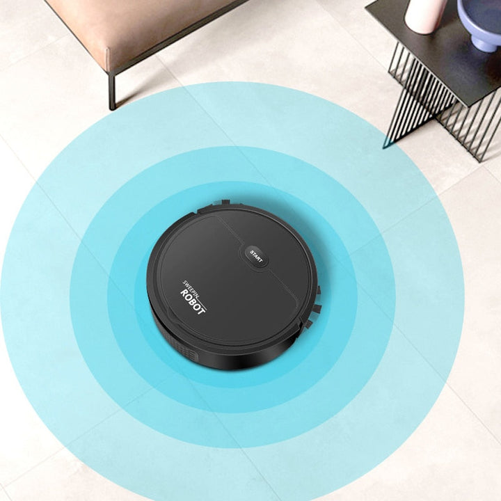 Intelligent Robot Vacuum Cleaner Ultra Thin Low Operation And Multiple Cleaning Modes 60min Sweeper For Pet Hair Hard Floors Black - AraBised