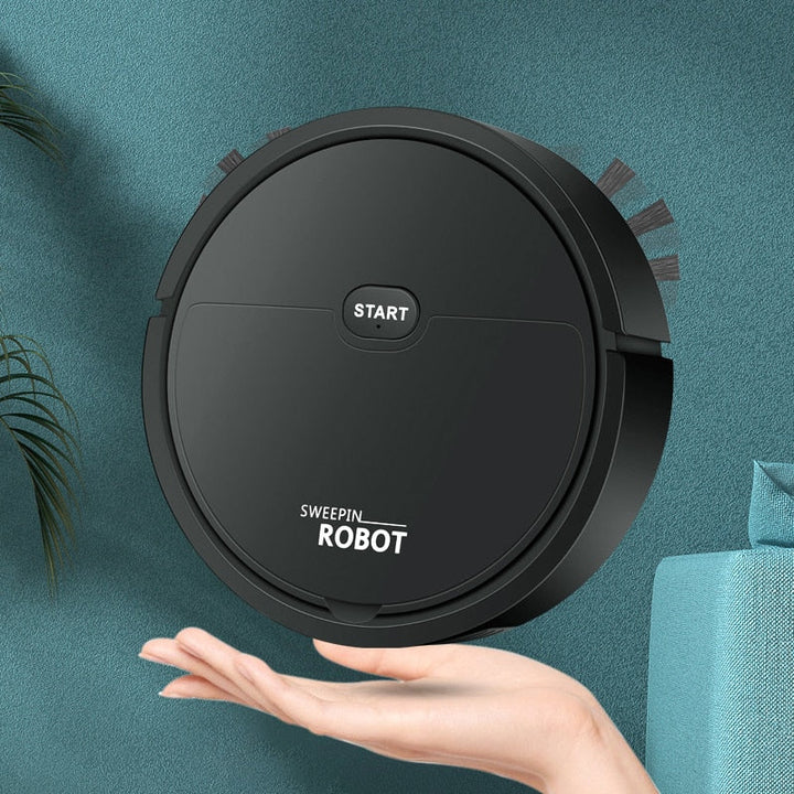 Intelligent Robot Vacuum Cleaner Ultra Thin Low Operation And Multiple Cleaning Modes 60min Sweeper For Pet Hair Hard Floors Black - AraBised